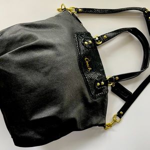 Black leather Coach bag, very gently used